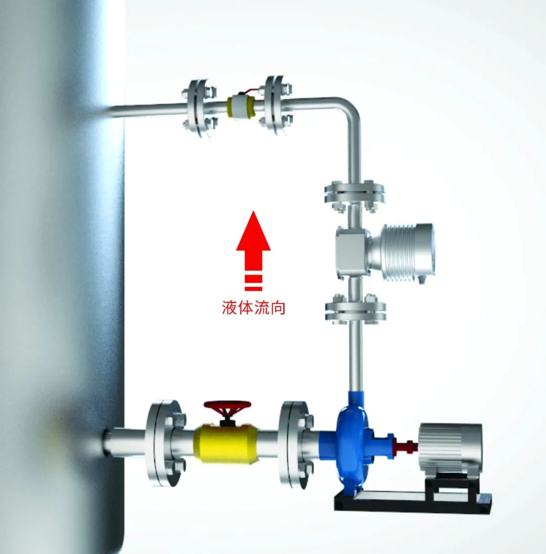楚一在線折光濃度儀儲液罐管路安裝示意圖